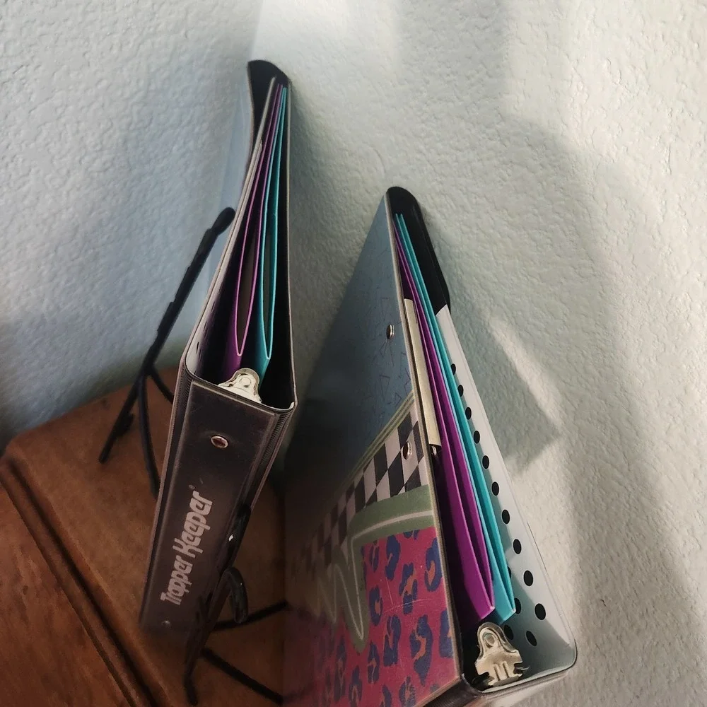 Retro‎ 80s Style Trapper Keeper Binder Mead 2 Folders Pouch Clipboard Set Of 2